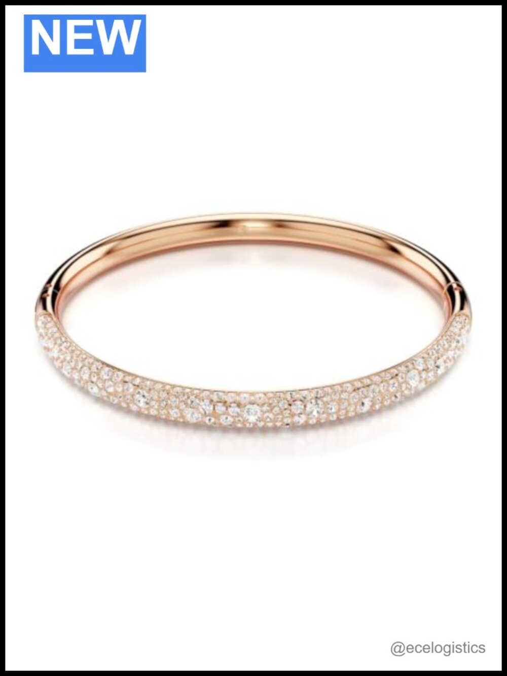 Swarovski Meteora Bangle Snow Pavé Clear Crystals Rose Gold-tone